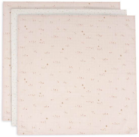 Jollein Hydrofiele Doek Small - 70x70cm - Pretty Picnic - 3 Stuks