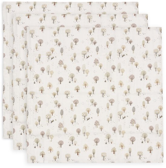 Jollein Hydrofiele Doek Small – 70x70cm – Tiny Park – 3 Stuks van Merkloos