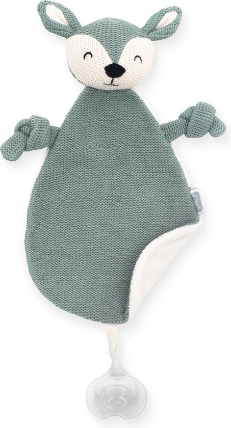 Jollein - Knuffeldoekje Deer (Ash Green) - Speenknuffel, Speendoekje Baby, Speendoek - Katoen van Jollein