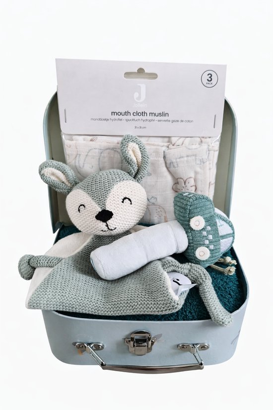 Jollein koffer jongen klein - cadeaupakket - geboortepakket - kraamcadeau van Jollein
