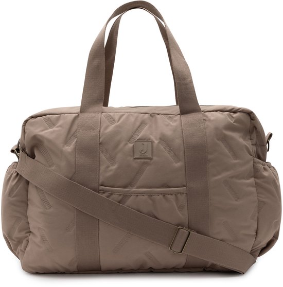 Jollein - Luiertas Embossed Lily - Milky Coffee - 100% Polyester - Verzorgingstas - 42x30cm van Merkloos