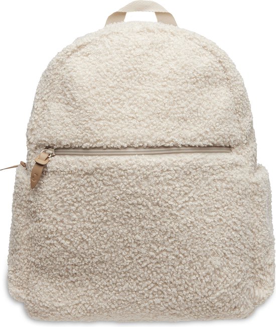Jollein - Luiertas Rugzak (Boucle - Naturel) - 100% Polyester - Verzorgingstas - 30x40cm van Jollein