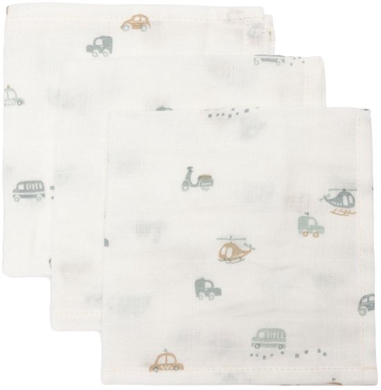 Jollein On The Go 3 Stuks Hydrofiel Monddoekjes 537-848-68075 van Jollein