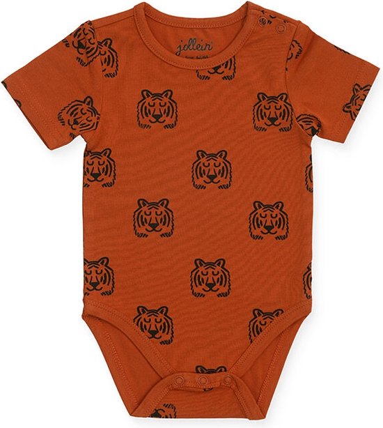 Jollein Romper korte mouw 74/80 Tiger rust van Jollein