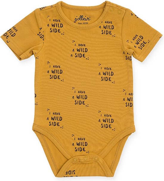 Jollein Romper korte mouw 74/80 Wild animal mustard van Jollein
