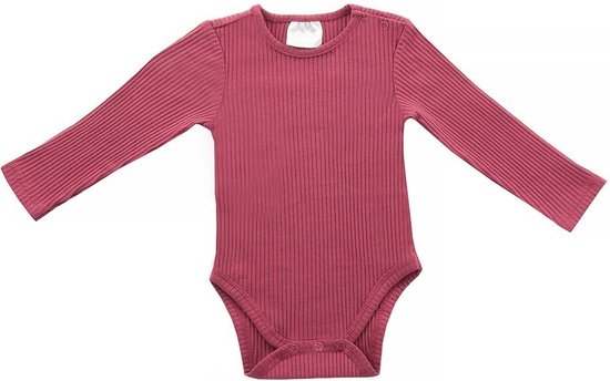 Jollein Romper lange mouw 50/56 Rib maroon red van Jollein