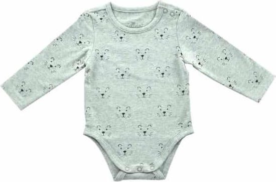 Jollein romper lange mouw Little lion grey van Jollein