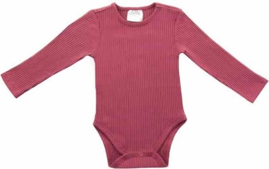 Jollein romper lange mouw Rib maroon red van Jollein
