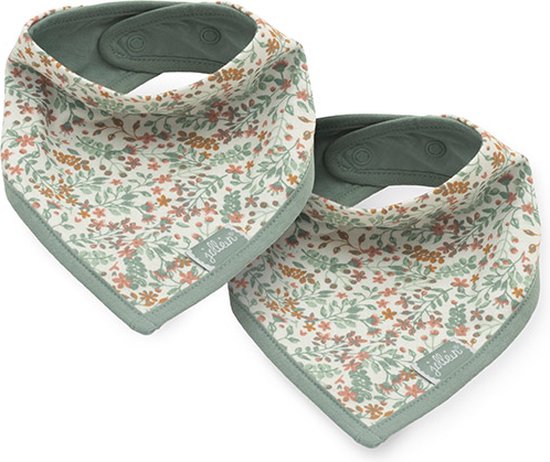 Jollein - Slab Bandana (Bloom) - Katoen - Slabbetjes Baby - 2 Stuks - 24,50 cm van Jollein