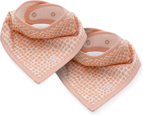 Jollein Slab Bandana Snake - Pale Pink - 2 Stuks van Jollein