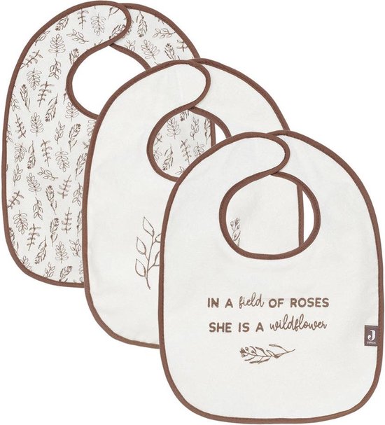 Jollein - Slab (Meadow - Chestnut) - Katoen - Polyester - Slabbetjes Baby - 3 Stuks - 33 cm van Jollein