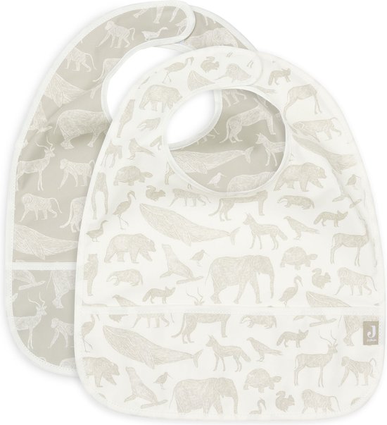 Jollein Slab Waterproof Animals Olive Green (2pack) van Jollein