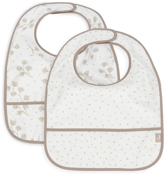 Jollein - Slab Waterproof - Leafy Dreams - Polyester - Polyurethaan - Slabbetjes Baby - 2 Stuks - 30 cm van Jollein
