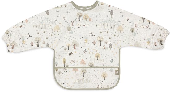 Jollein - Slab Waterproof Met Mouw - Tiny Park - Polyester - Polyurethaan - Slabbetjes Baby - 75 cm van Merkloos