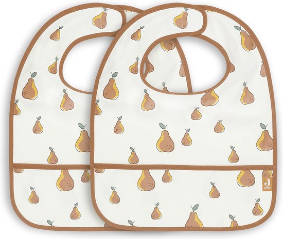 Jollein - Slab Waterproof (Pear) - Polyester - Polyurethaan - Slabbetjes Baby - 2 Stuks - 40 cm van Jollein