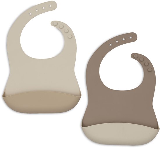 Jollein Slabbetjes Siliconen - 2 Stuks - Natural Shades