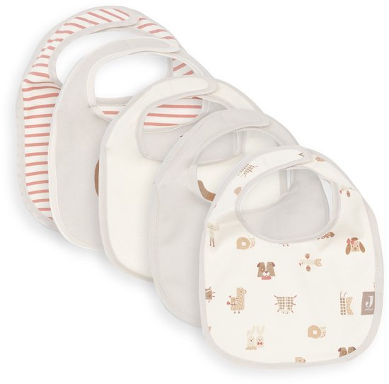 Jollein Slabbetjes Waterproof - 5 Stuks - 30 cm - Animal Friends van Jollein