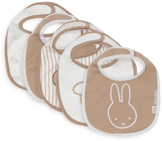 Jollein Slabbetjes Waterproof - 5 Stuks - 30 cm - Miffy Heads van Merkloos