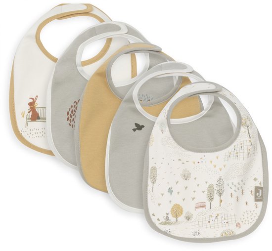 Jollein Slabbetjes Waterproof - 5 Stuks - 30 cm - Tiny Park van Merkloos