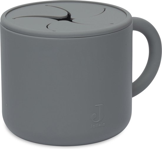 Jollein - Snack Cup (Storm Grey) - Siliconen - Snack Cup Baby, Snack Beker - 6-18 maanden van Jollein