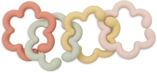 Jollein Speelgoedringen Siliconen - Baby Speelgoed - Flowers van Merkloos