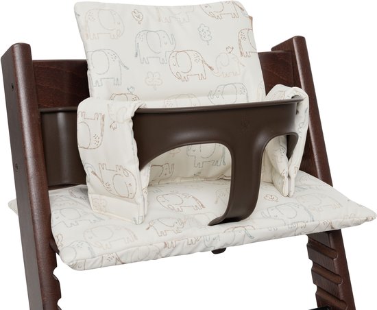 Jollein - Stoelverkleiner Meegroei - Elephant Tales - Polyester - Stoelverkleiner Voor Kinderstoel, Baby - 46x30cm van Jollein