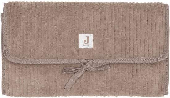 Jollein - Verschoningsmatten - Verschoningsmat met Opbergvakken - Cloudy Rib - Milky Coffee van Jollein