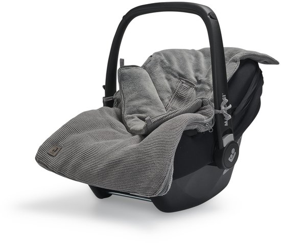 Jollein Voetenzak groep 0+ 3/5 punts gordel Basic Knit Stone Grey