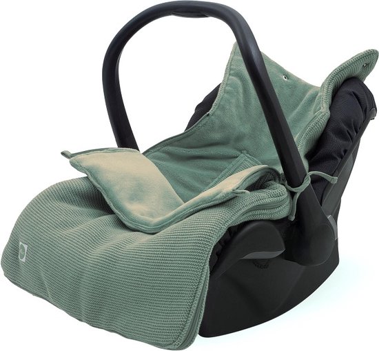Jollein - Voetenzak voor Autostoel & Kinderwagen (Forest Green) - Basic Knit - Katoen - Polyester - Footmuff Kinderwagen, Autostoel - 42x82cm van Jollein