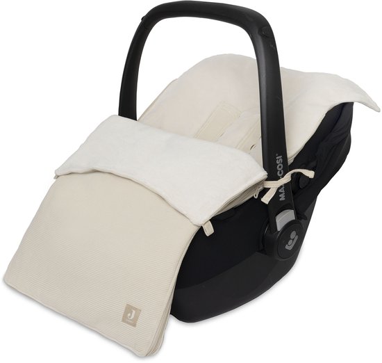 Jollein Voetenzak voor Autostoel & Kinderwagen - Little Waffle - 82x42cm - Sand van Merkloos