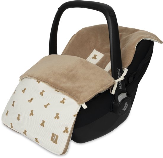 Jollein Voetenzak voor Autostoel & Kinderwagen - Mini Teddy Bear - 82x42cm - Waffle van Merkloos