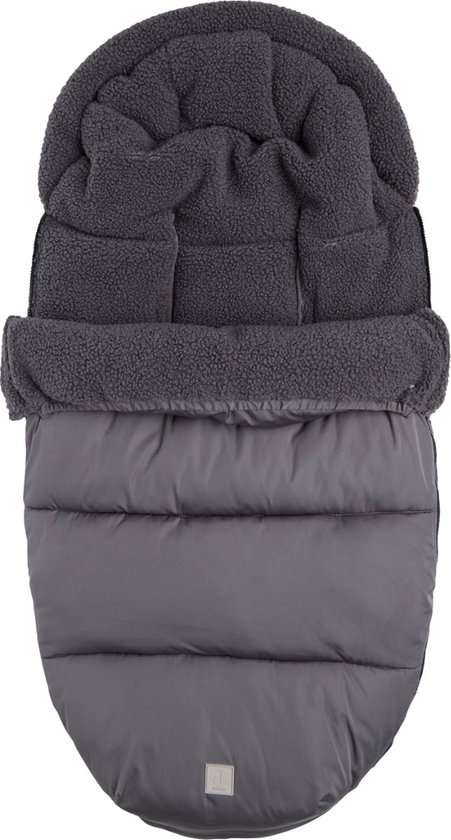 Jollein - Voetenzak voor Buggy & Wandelwagen (Grey) - Katoen - Footmuff Maxi Cosi, Kinderwagen of Autostoel - 52x110cm van Jollein