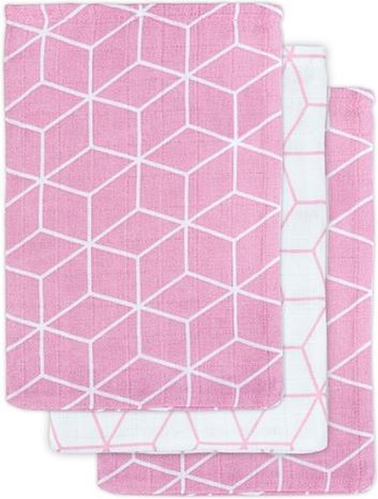 Jollein Washandjes Hydrofiel Graphic - Mauve - 3 Stuks