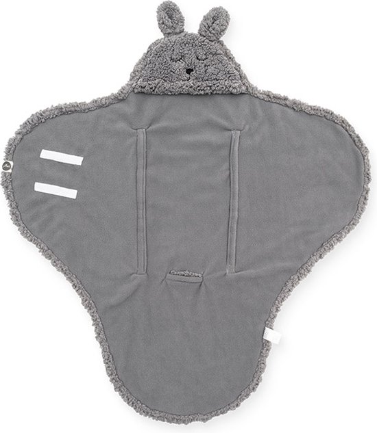 Jollein Wikkeldeken Bunny 100x105cm - Storm Grey van Merkloos