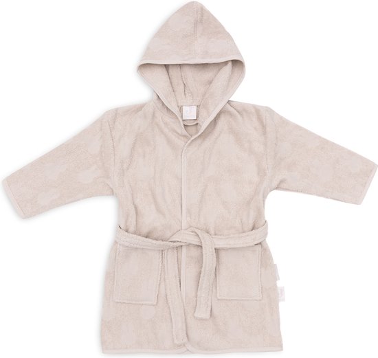 Jollein x Nijntje - Baby Badjas Badstof 1-2 Jaar - Badjas Kinderen met Capuchon - Miffy Jacquard - Nougat van Jollein