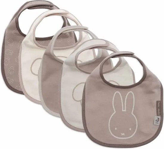 Jollein x Nijntje - Baby Slab - Waterproof - Slabbetjes - Miffy And Friends - 5 Stuks van Jollein
