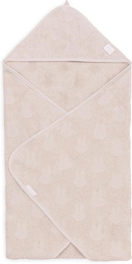 Jollein x Nijntje - Badcape Badstof 75x75cm - Baby Handdoek met Badcape, Omslagdoek, Badponcho Miffy Jacquard - Nougat van Merkloos