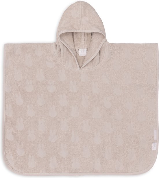 Jollein x Nijntje - Badponcho Baby Badstof - Badcape Kind met Capuchon - Miffy Jacquard - Nougat van Jollein