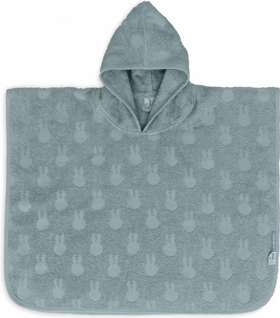 Jollein x Nijntje- Badponcho Baby Badstof - Badcape Kind met Capuchon - Miffy Jacquard Sea Green van Jollein