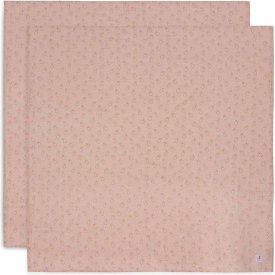Jollein x Nijntje - Hydrofiele Doek Large 115x115cm - Inbakerdoek, Spuugdoekjes, Baby Doeken - Zacht Katoen - 2 Stuks - Miffy Silhouettes Wild Rose van Jollein