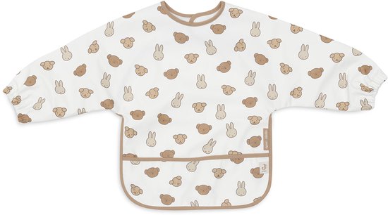 Jollein x Nijntje - Slab Waterproof Met Mouw - Miffy and Friends - Polyester - Polyurethaan - Slabbetjes Baby - 75 cm van Jollein