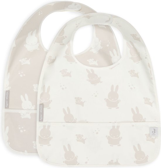 Jollein x Nijntje Slab Waterproof Miffy&Snuffy - Nougat - 2 Stuks van Jollein