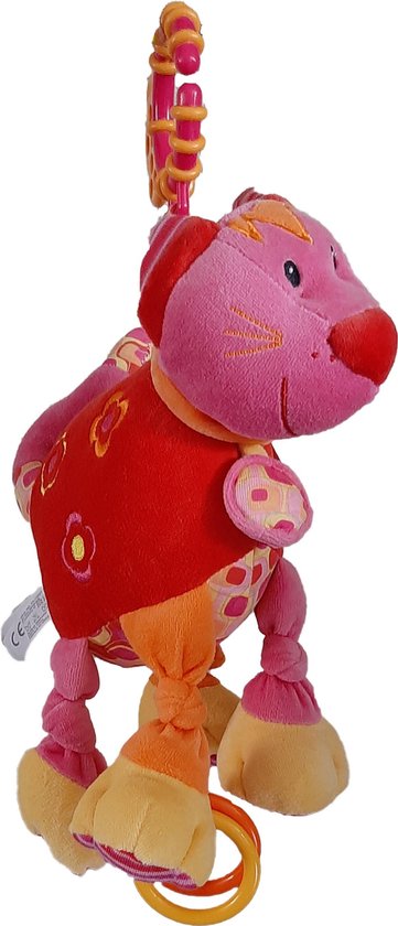 Jollybaby - Knuffel en bijtring - Kat roze van Jolly