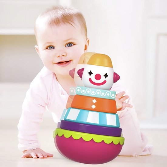 JollyToddler - Baby Tumbler - Educatief - Kleuren - Peuter - Baby - Leren - Stapelen - Clown - Tumbler van Jolly