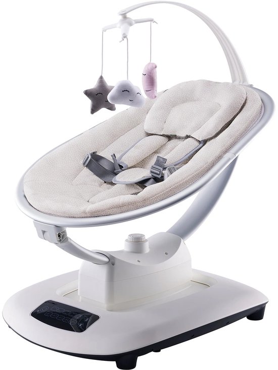 Joorly Electrische Wipstoel - Wipstoel Baby - Eetstoel baby - Kinderstoel - Slimme Afstandsbediening - 5D-schommeltechnologie - Adaptieve Verstelingsmodus - Voor Baby's van 0-6 maanden - Beige