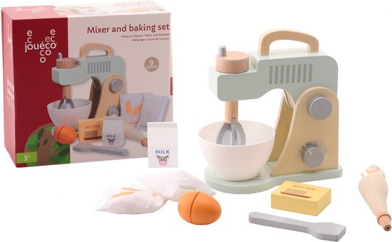 Jouéco Mixer en bakset Speelgoedkeukenmachine - 10-delig Duurzaam van Joueco