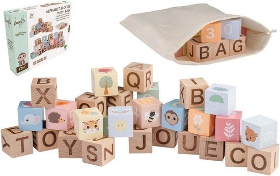 Joueco - The Wildies Family Alfabet Blokken Met Zakje van Joueco