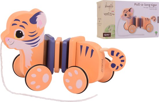 Jouéco Trektijger The Wildies Family Junior 23 Cm Hout Oranje van Joueco