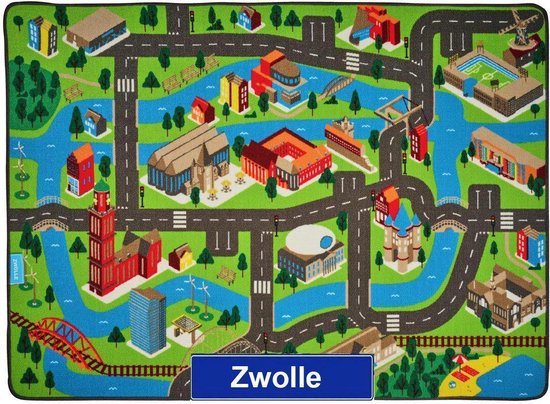 Jouw Speelkleed Zwolle - Verkeerskleed - Speeltapijt. van Mamamatten.