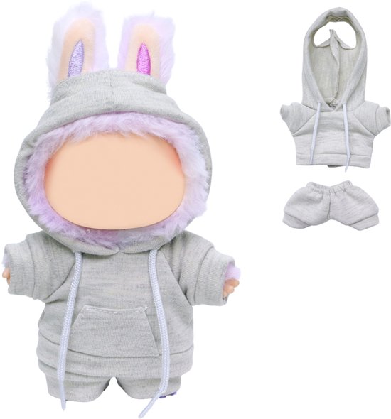 Joya Kids® Verkleedset voor Pop | Grijze Hoodie & Joggingbroek | Outfit voor 17 cm Mart Figuren | Kleding & Bescherming in Één | Pop niet inbegrepen van Joya Kids